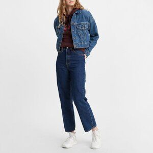 Gently Worn Levi's Ribcage Straight Ankle in Noe Dark Mineral Size 27x29